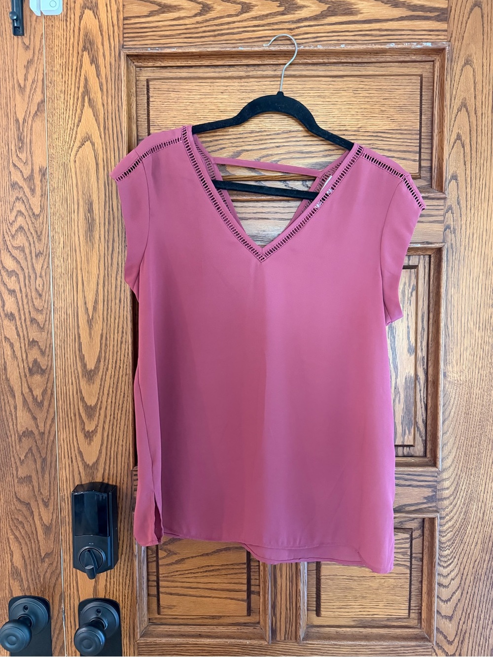 DR2 V-Neck Blouse in Dusty Rose